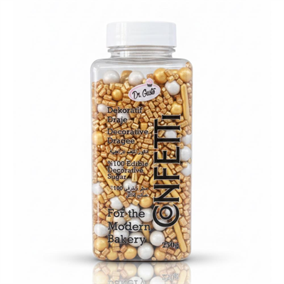 Süsleme Şeker Altın 250 g – Pasta, Cupcake ve Tatlılar İçin Metalik Dekor Şeker