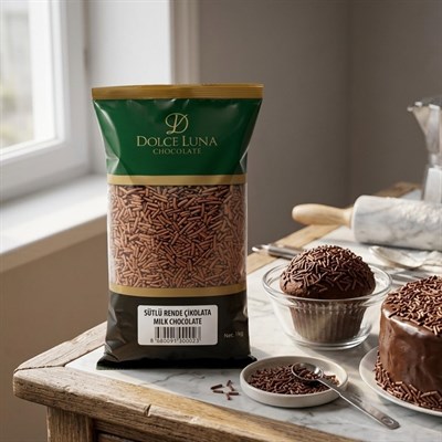 Efe Pastacılık Sütlü Rende Çikolata 1 kg Pasta Süsleme ve Tatlı Dekor Çikolatası