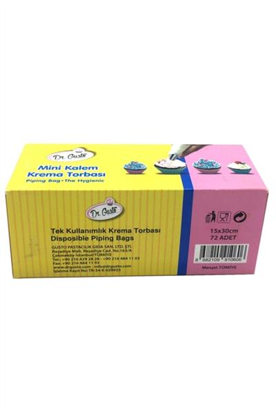 Tek Kullanımlık Mini Kalem Krema Torbası 72 Adet Plastik TR