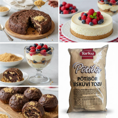 Torku Petibör Bisküvi Tozu 1 kg - Pasta, Tatlı ve Cheesecake Tabanı için Hazır Kırıntı Bisküvi