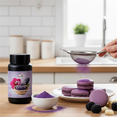 Toz Mor Doğal Gıda Boyası 25 g – Bitkisel Kaynaklı, Pasta ve Tatlılar İçin Katkısız Renk Boyası