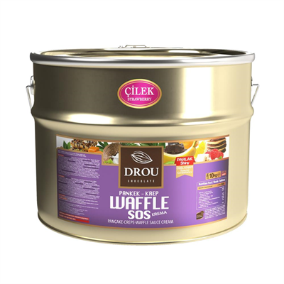 Waffle & Krep Sosu Çilekli 10 KG – Profesyonel Kullanım İçin Yoğun Kıvamlı Çilek Sos