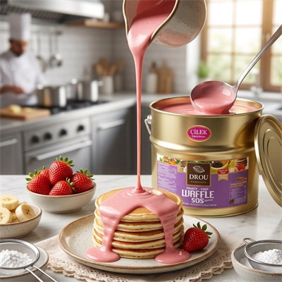 Waffle & Krep Sosu Çilekli 10 KG – Profesyonel Kullanım İçin Yoğun Kıvamlı Çilek Sos