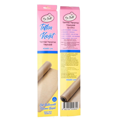 Dr. Gusto Yanmaz Yapışmaz Teflon Pat (Silpat) 40x60 cm - Yıkanabilir, 260°C Isıya Dayanıklı Fırın Matı & Hamur Açma Altlığı