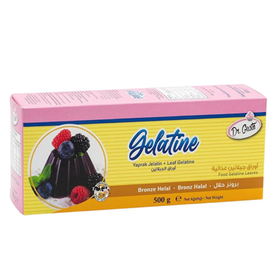 Yaprak Jelatin 500 GR Helal Sertifikalı – Pastacılık ve Tatlılar İçin Jel Oluşturucu