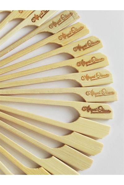 Yassı Çöp Şiş 9 cm – Ahşap Sunum Çubuğu 50 Li
