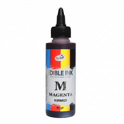Yenilebilir Yazıcı Gıda Mürekkebi 115 ML 4lü Set – Siyah, Sarı, Magenta (Kırmızı), Cyan (Mavi) CMYK Pasta Baskı Mürekkebi
