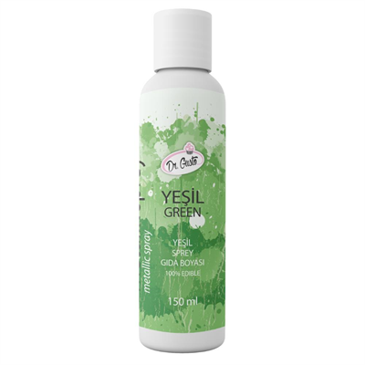 Dr. Gusto Yeşil Metalik Sprey Gıda Boyası 150 ml - Pasta, Tatlı ve Çikolata Süslemelerinde Parlak Renk Efekti