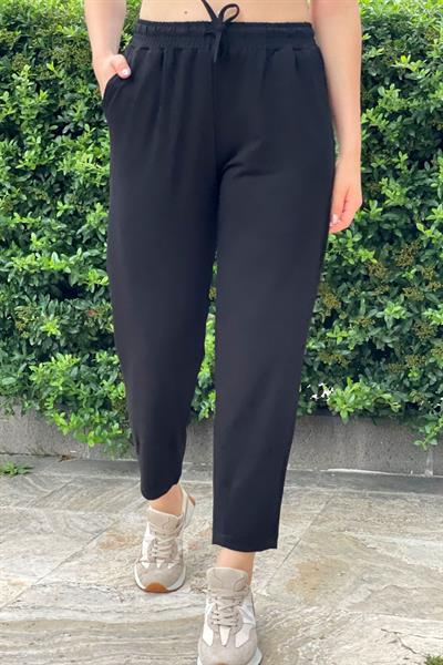 Kristal Siyah Penye Kadın Pantolon