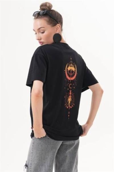 Manon Blak Baskılı Oversize Kadın Tişört