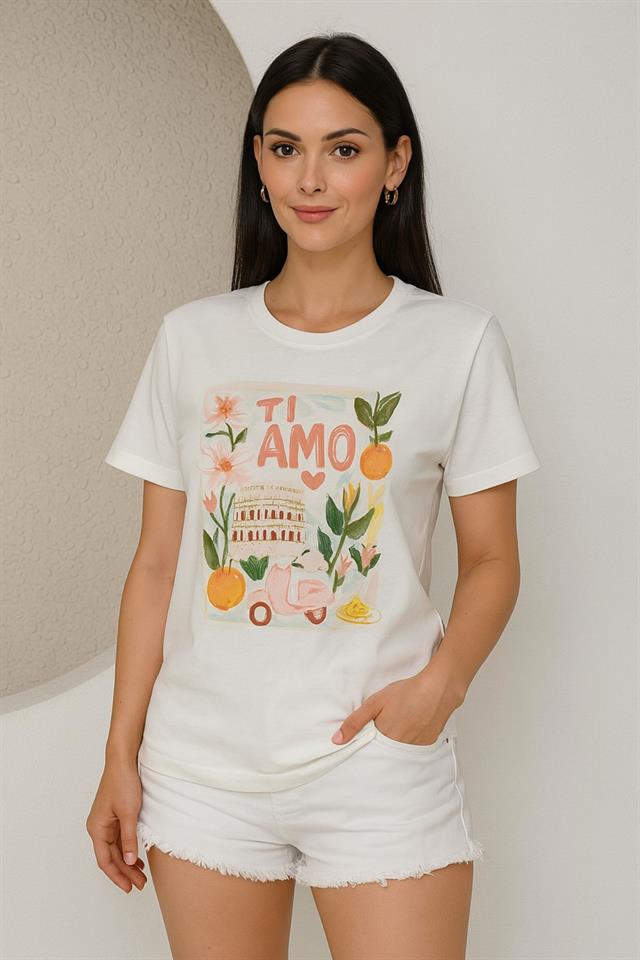 Tiamo Yazılı Kadın Tişört