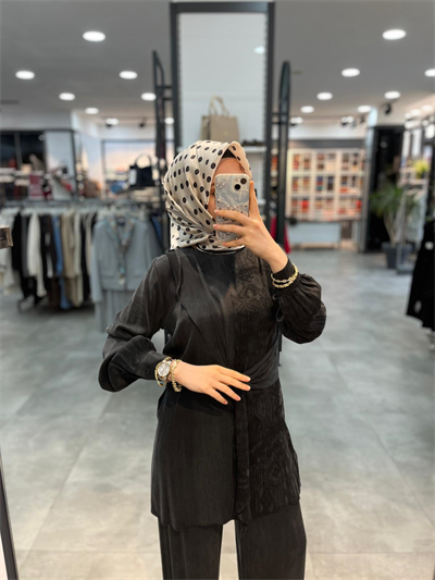 Alesya Beli Kumaş Aksesuar Detaylı Cupra Takım - Siyah