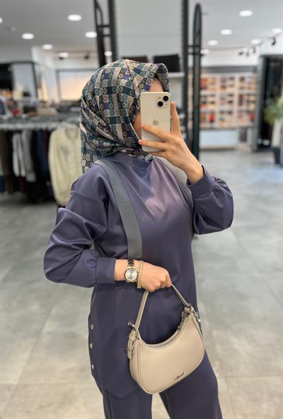 Alesya Önü Ribana Detaylı Pantolonlu Takım - İndigo