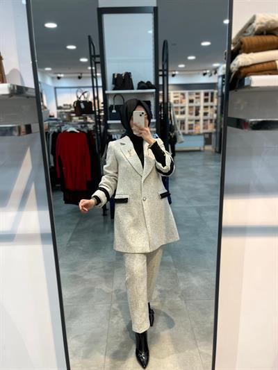 Matex Pantolon Ceket Chanel Takım - Siyah