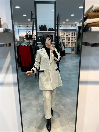 Matex Pantolon Ceket Chanel Takım - Siyah