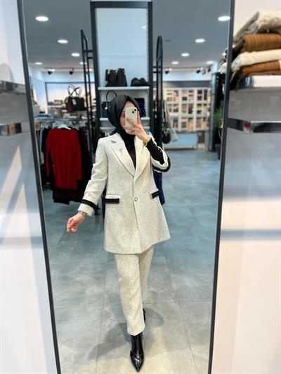 Matex Pantolon Ceket Chanel Takım - Siyah