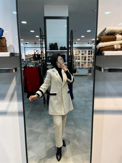 Matex Pantolon Ceket Chanel Takım - Siyah