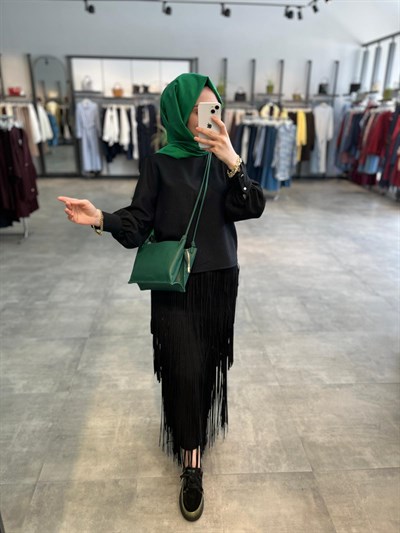 N Prive Eteği Lazer Kesim Takım - Siyah