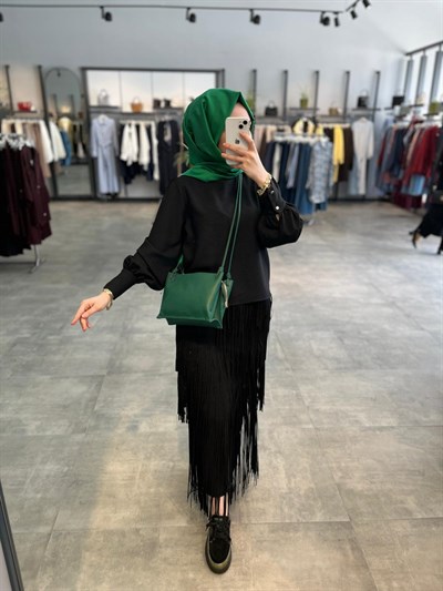 N Prive Eteği Lazer Kesim Takım - Siyah