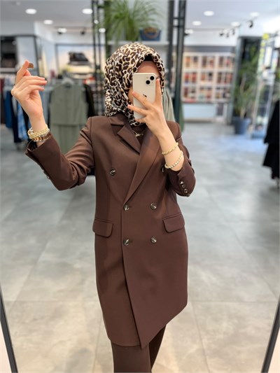 Nihan Blazer Ceket - Kahve