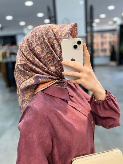 Nihan Yarım Patlı Kuşaklı Elbise - Mürdüm
