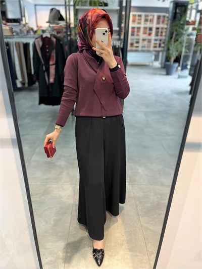 Nuss Atkı Aksesuarlı Kısa Hırka - Bordo