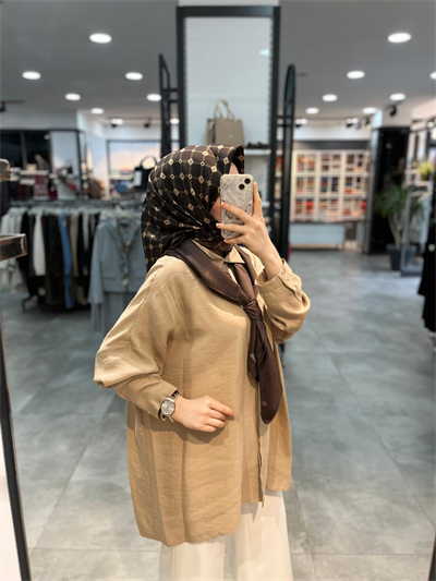 Nuss Triko Düşük Kol Basic Gömlek - Latte