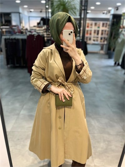 Tuğba %100 Pamuk Gömlek Yaka Kap - Bej