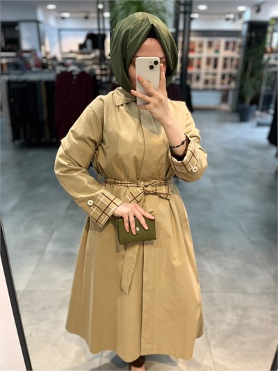 Tuğba %100 Pamuk Gömlek Yaka Kap - Bej
