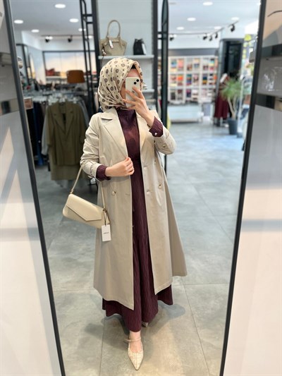 Tuğba Kemerli Trençkot - Taş