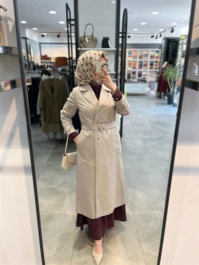 Tuğba Kemerli Trençkot - Taş