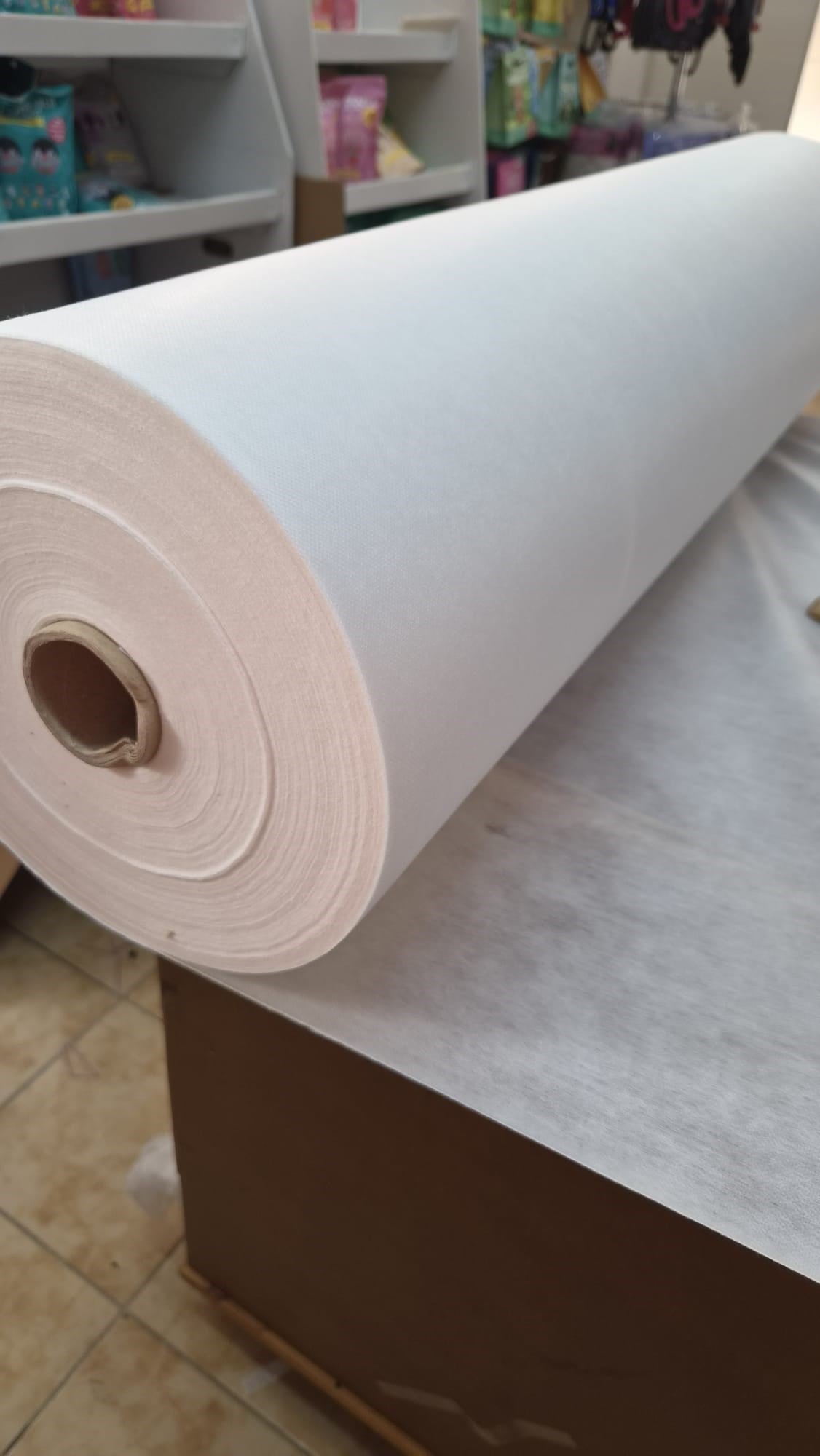 55gr Kağıt Tela 90cm En, Beyaz Hobi Telası, Ütü ile Kolay Yapışır, Elbise, Çanta Telası 1 Metre