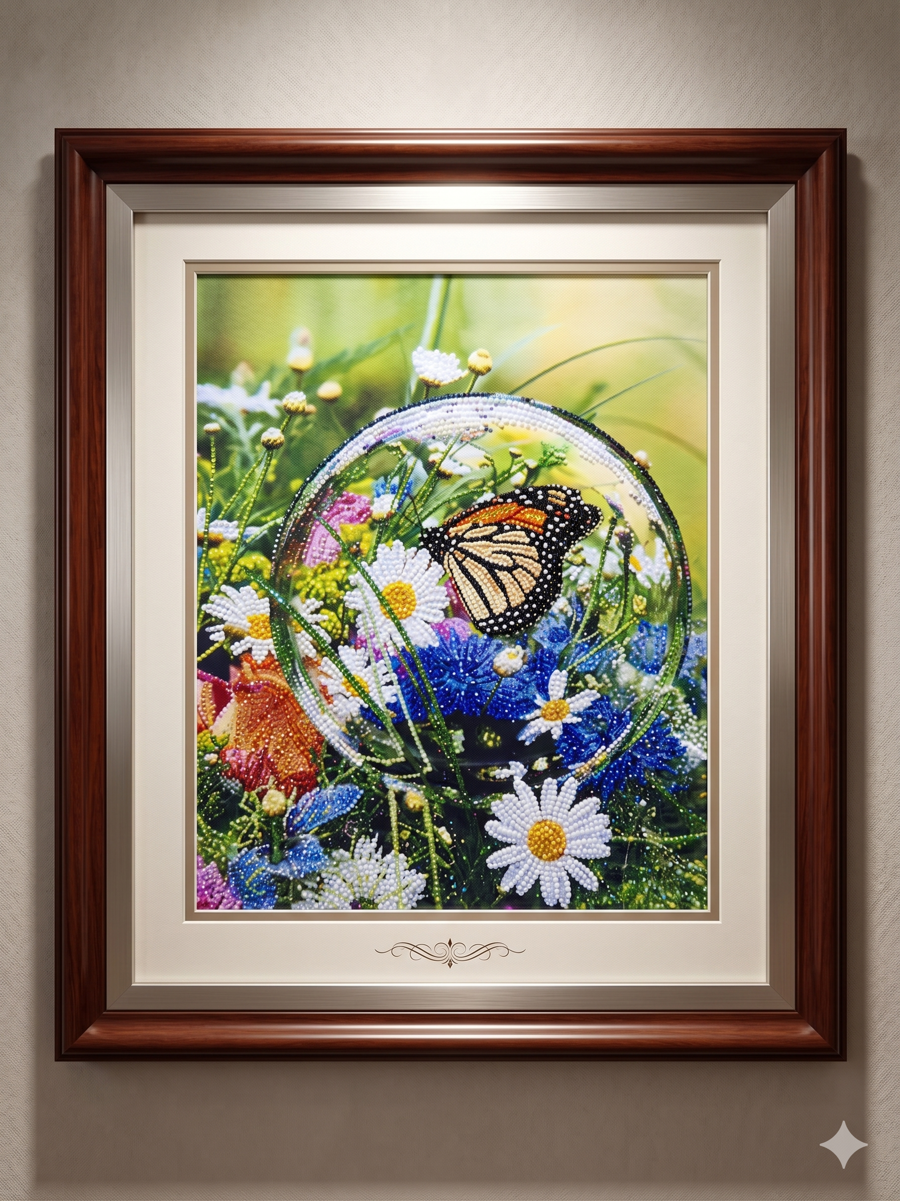 Elmas Mozaik Tablo, 50x40cm Kelebek Boncuk Yapıştırma Kiti 