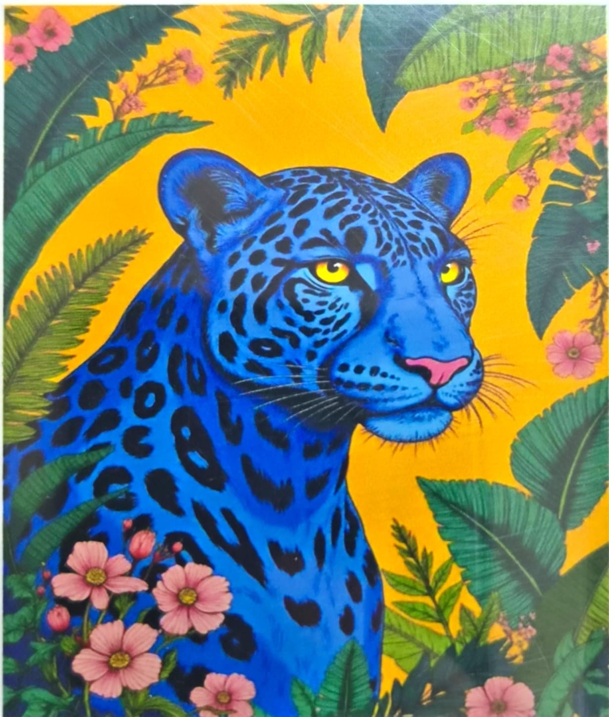 Boncuk İşleme Kiti 50 x 65 Mavi Leopar