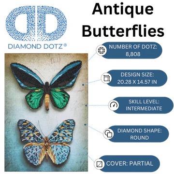 Diamond Dotz Elmas Mozaik Tablo Antik Kelebekler - 37x52 cm