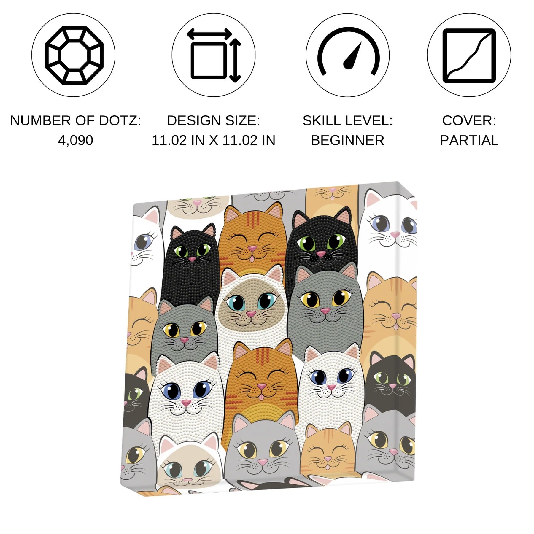 Diamond Dotz Elmas Mozaik Tablo Tatlı Kediler – 28 x 28 cm