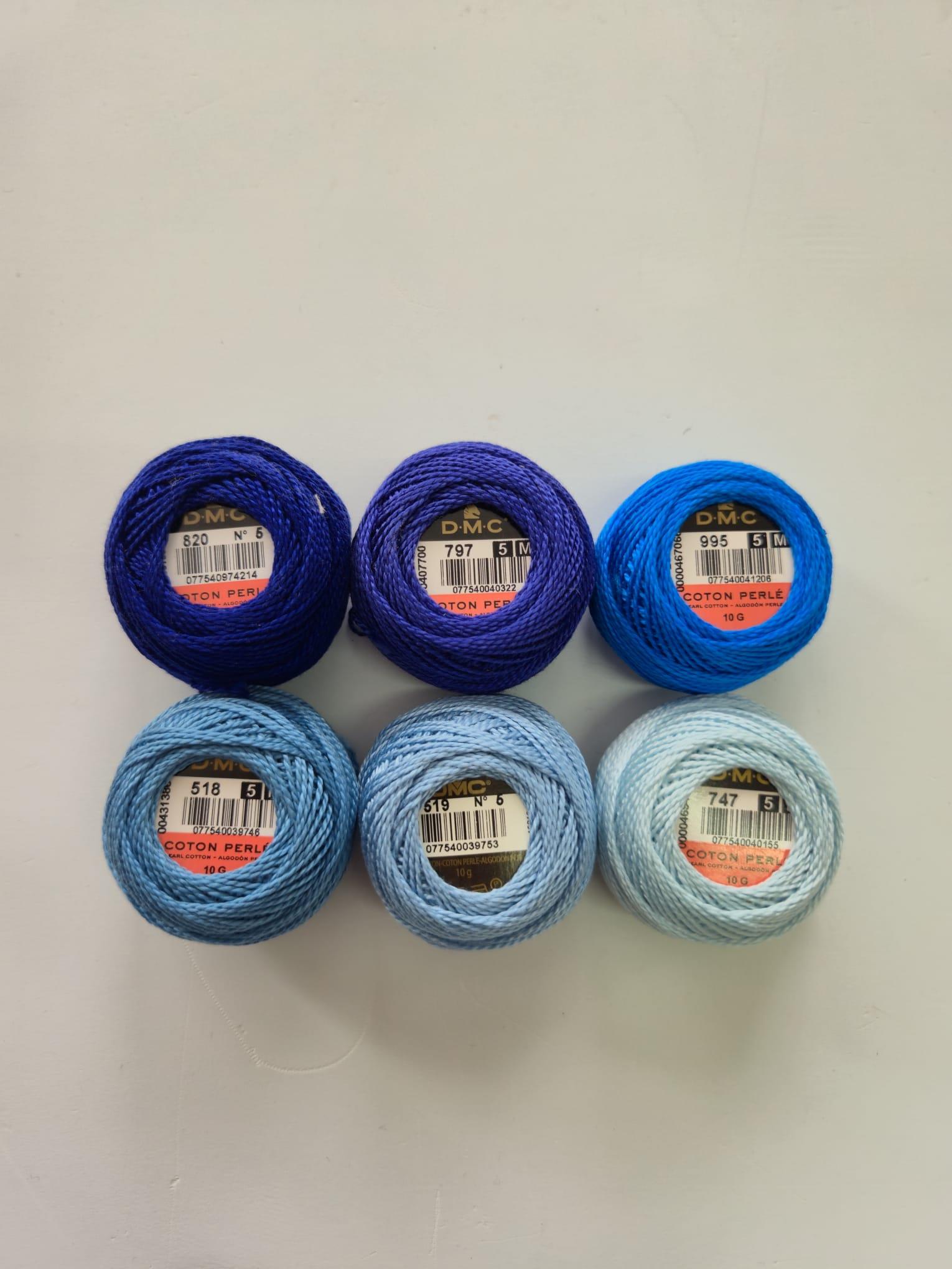 DMC KOTON PERLE 5 NUMARA - MAVİ TONLARI SET