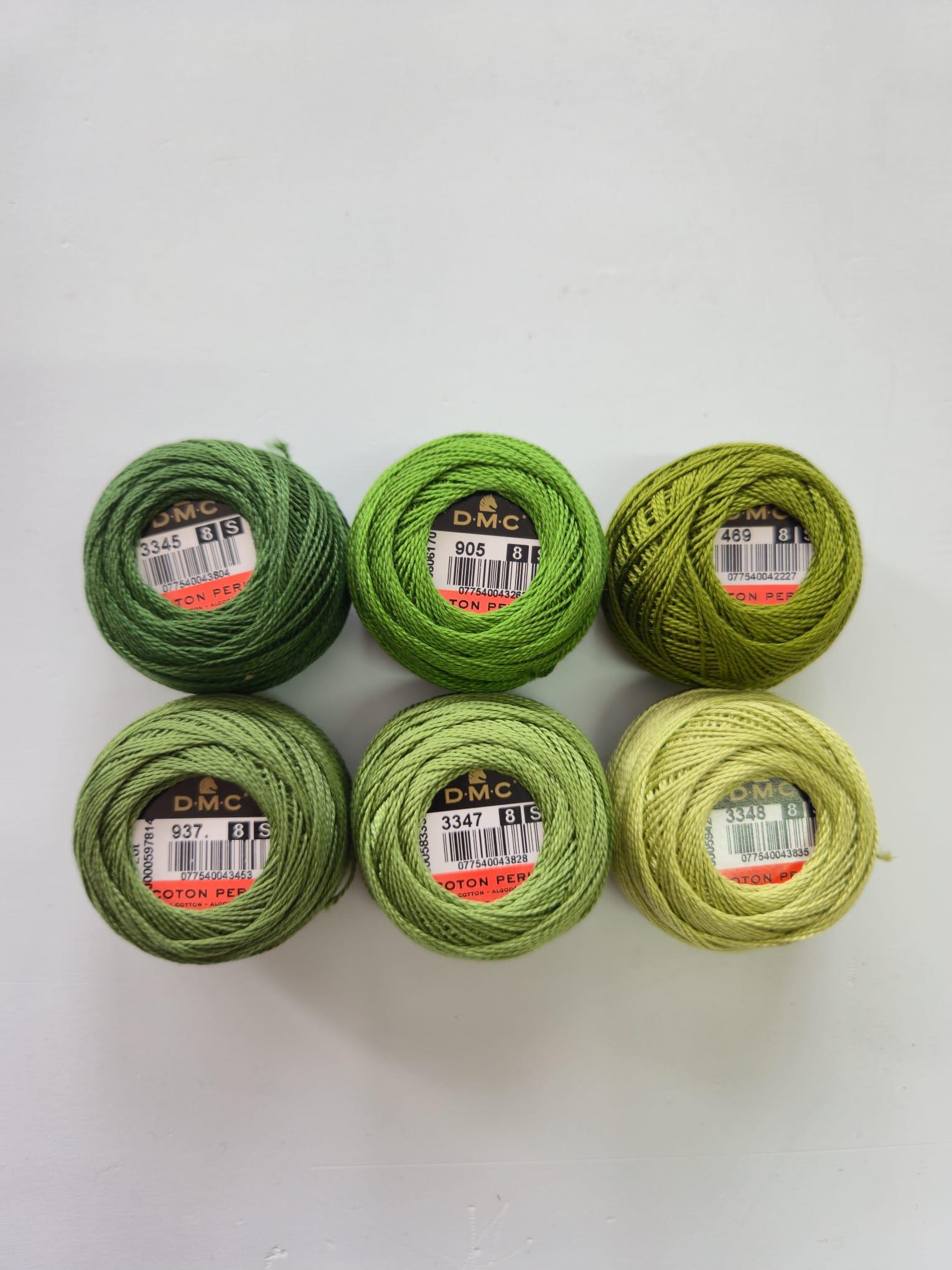 DMC KOTON PERLE 8 NUMARA - YEŞİL TONLARI SET