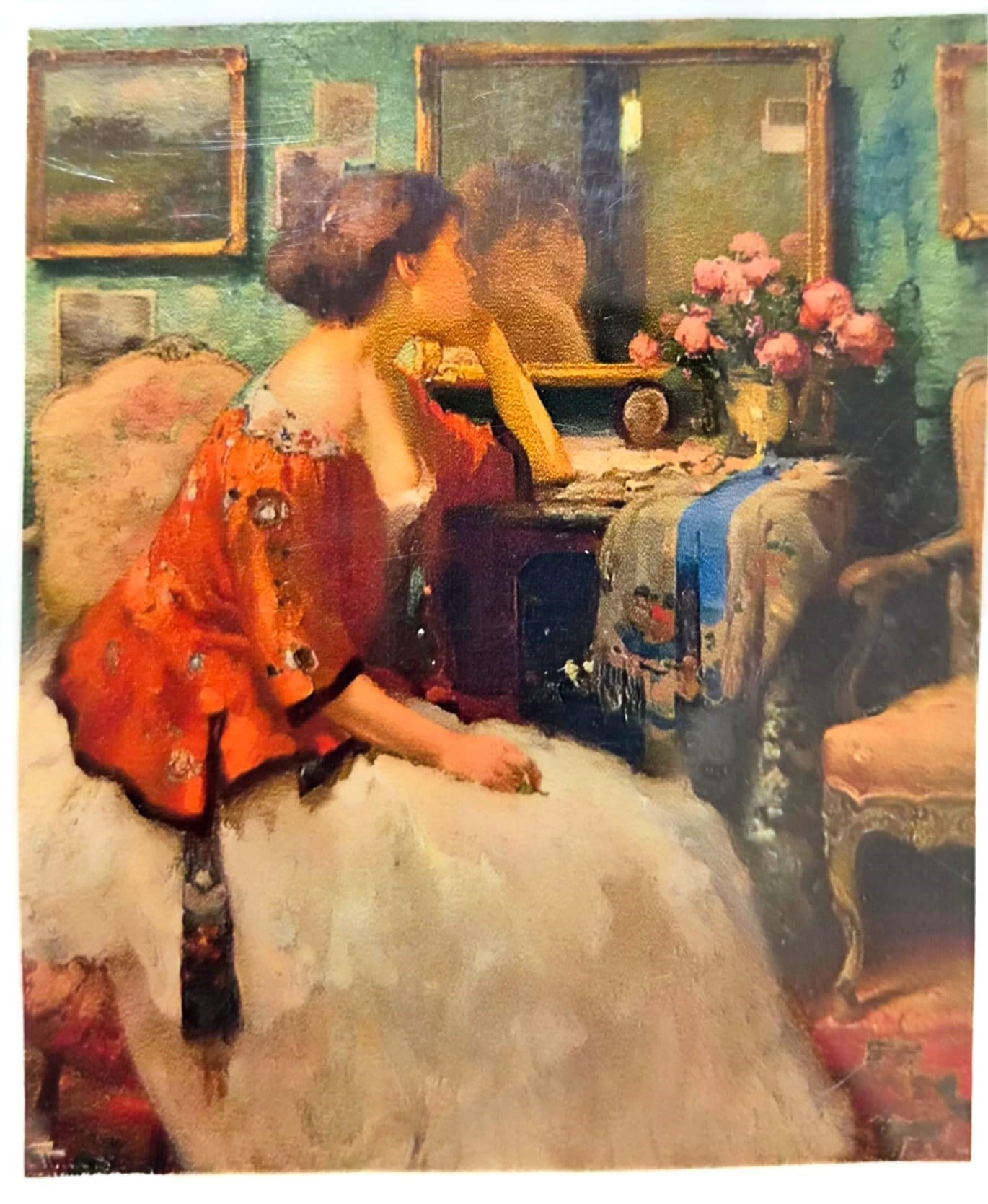 Elmas Mozaik Tablo, 50x40cm Lady Boncuk Yapıştırma Kiti 