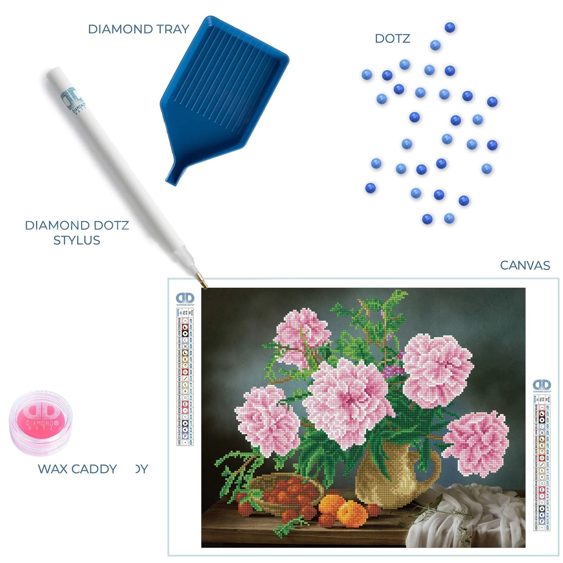 Diamond Dotz Elmas Mozaik Tablo Pembe Bahar Çiçekleri – 40 x 50 cm