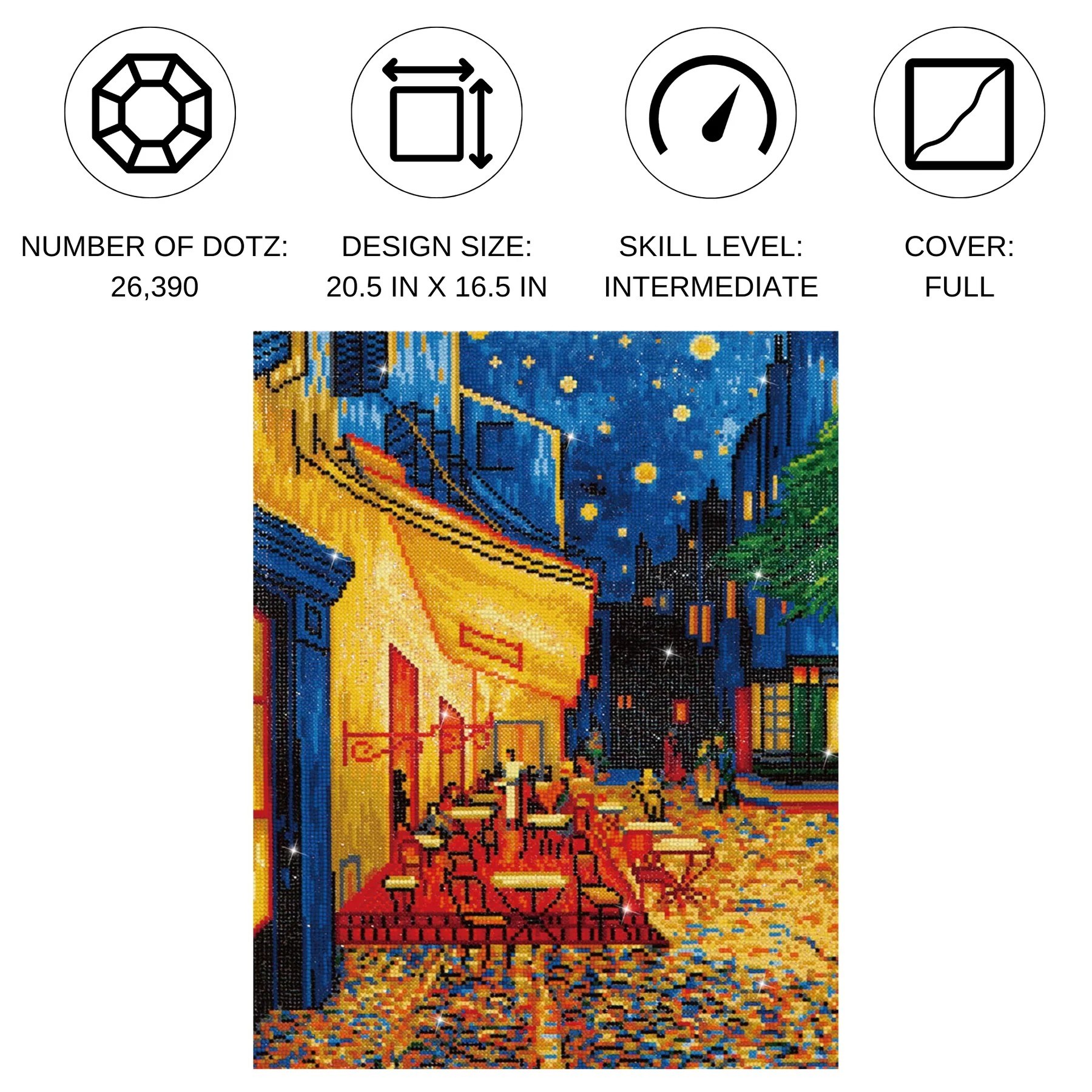 Diamond Dotz Elmas Mozaik Tablo Van Gogh Gece Kahvesi – 52 x 42 cm