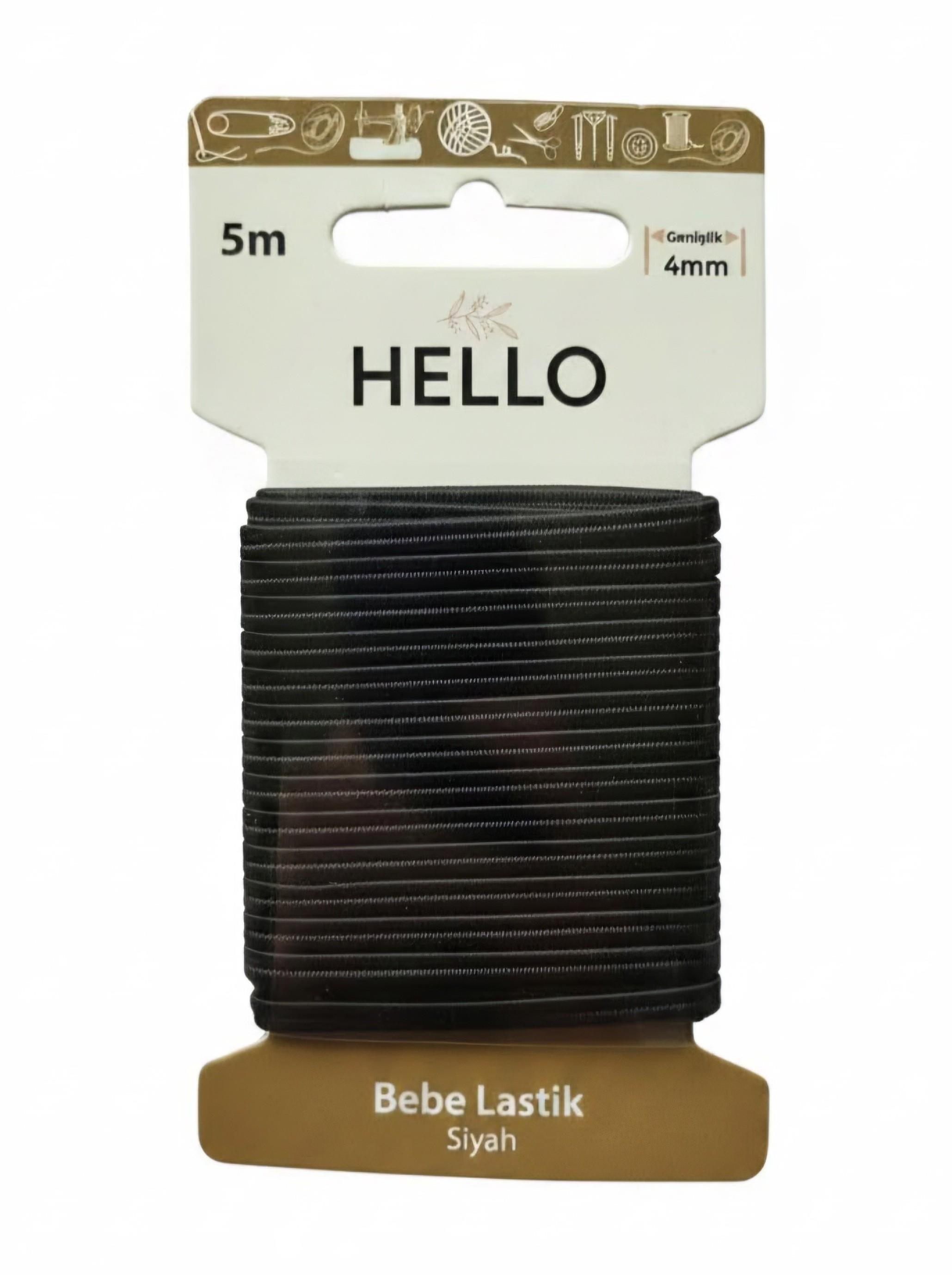 Hello Bebe lastiği siyah 4mm