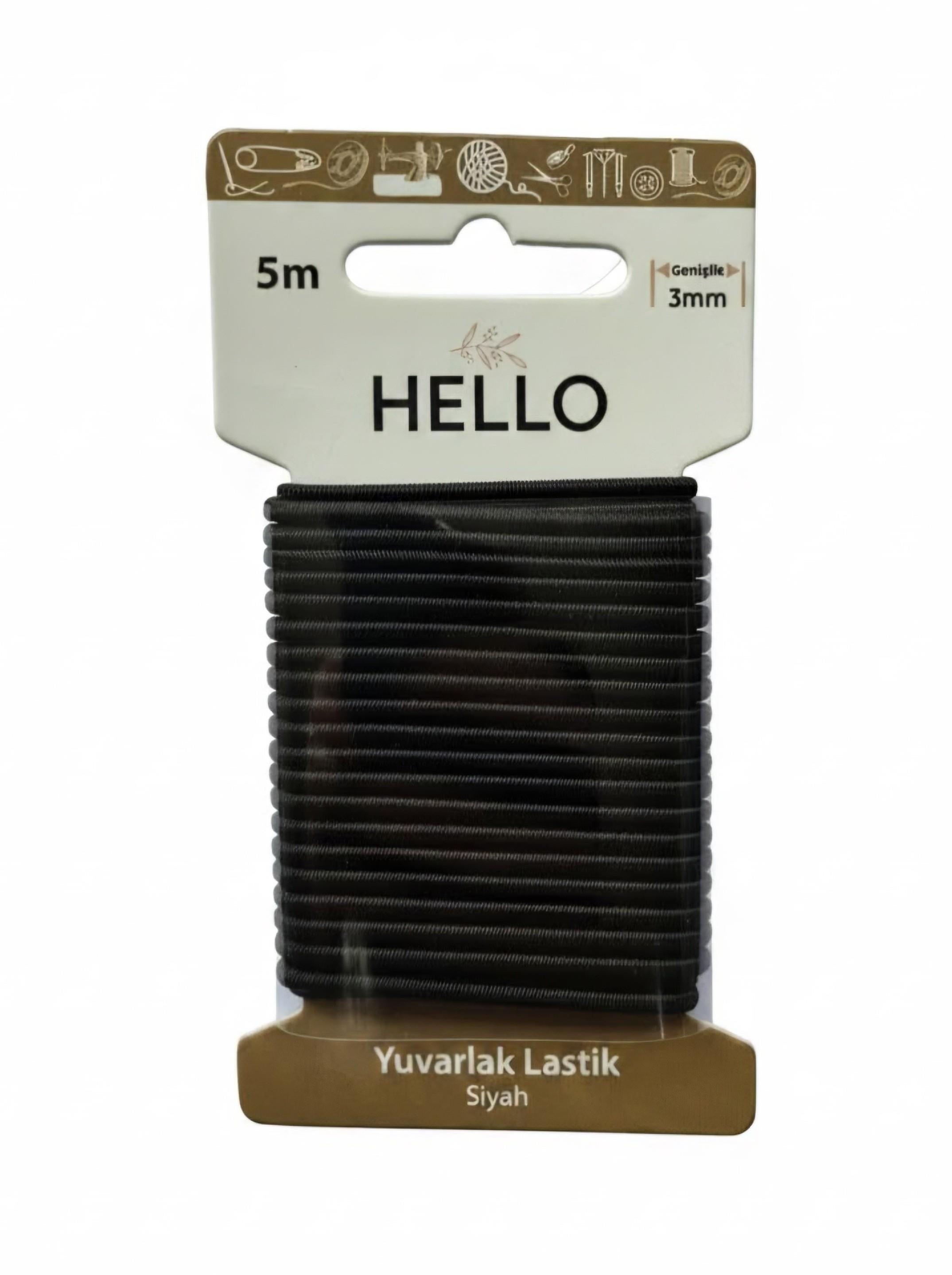 Hello Yuvarlak lastik siyah  3mm