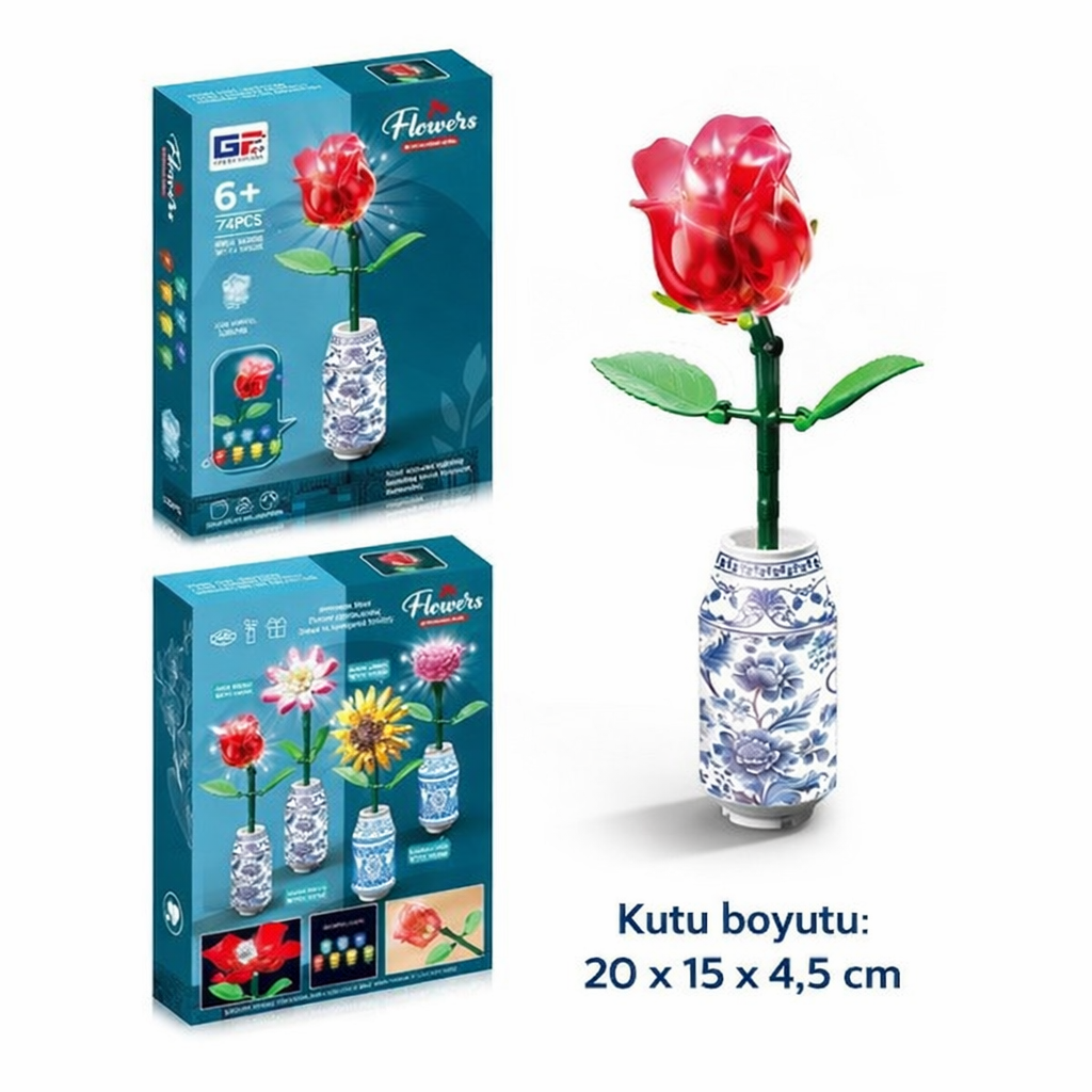 Lego Çiçek Seti Işıklı Parlayan Gül