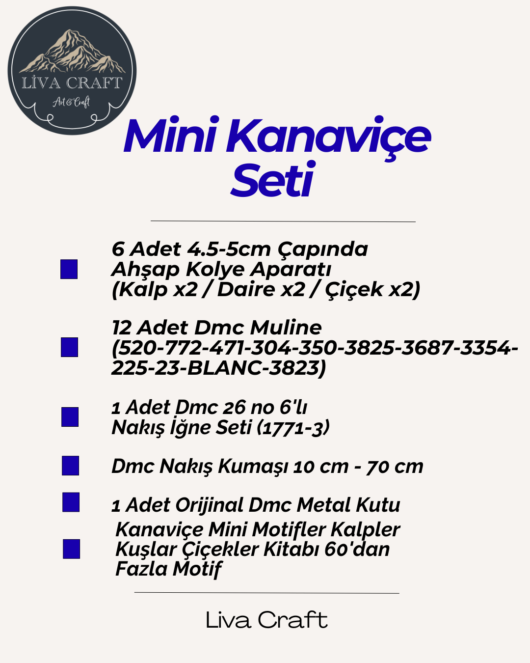 Etamin Seti, Kanaviçe Başlangıç Seti, Kitaplı Tam Set