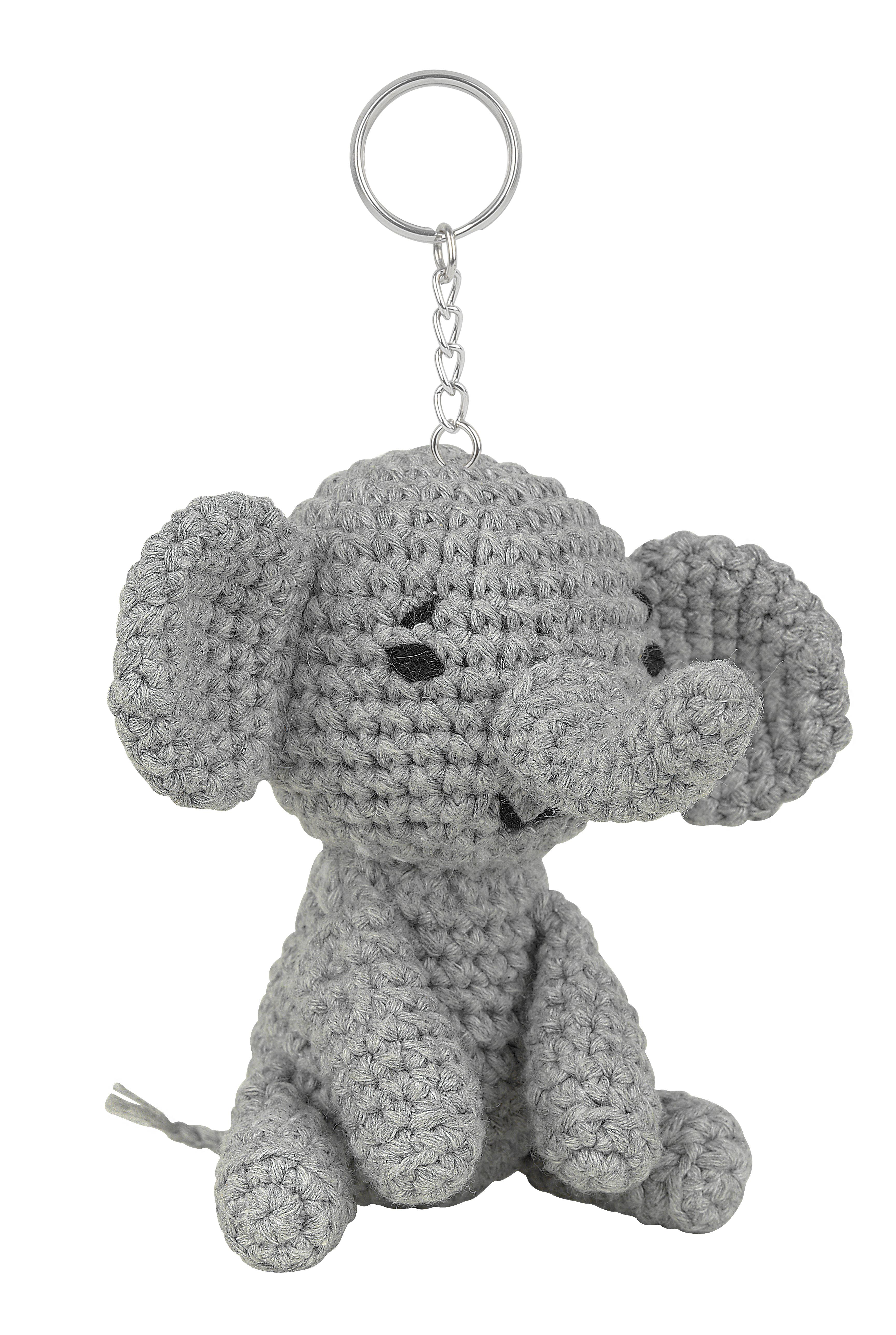 Amigurumi Anahtarlık Kiti, Mini Örgü Seti Sevimli fil