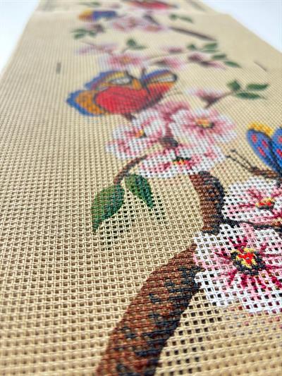 25x100 cm Kelebek ve Çiçek Desenli DMC Muline İplikli Goblen Kiti