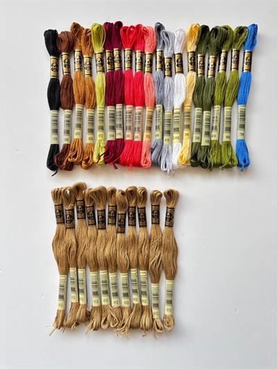 25x100 cm Kuş ve Çiçek Desenli DMC Muline İplikli Goblen Kiti