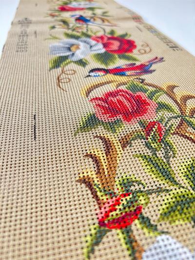 25x100 cm Kuş ve Çiçek Desenli DMC Muline İplikli Goblen Kiti