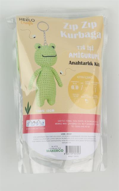 AMİGURİMİ ANAHTARLIK KİTİ ZIP ZIP KURBAĞA